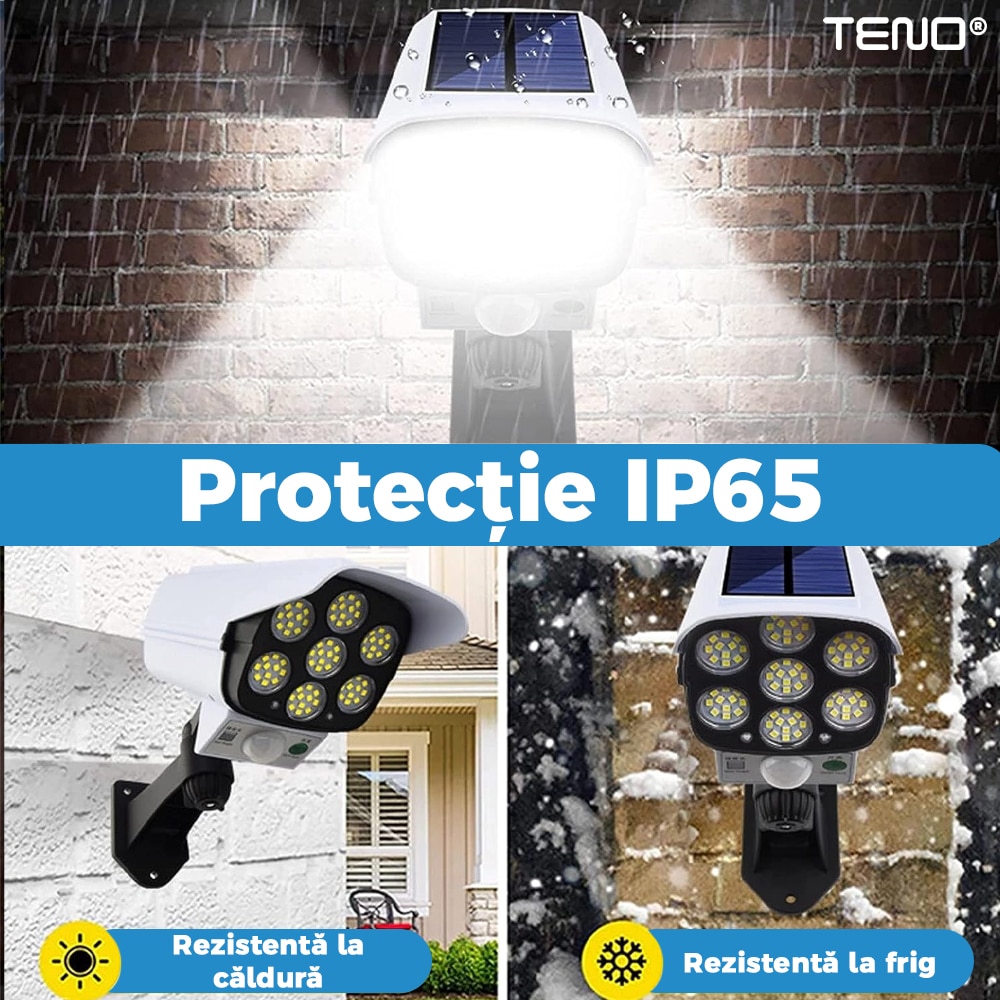 Solar Lamp 77 Teno® LED, kamera típus, mozgásérzékelő, 3 világítási mód ...