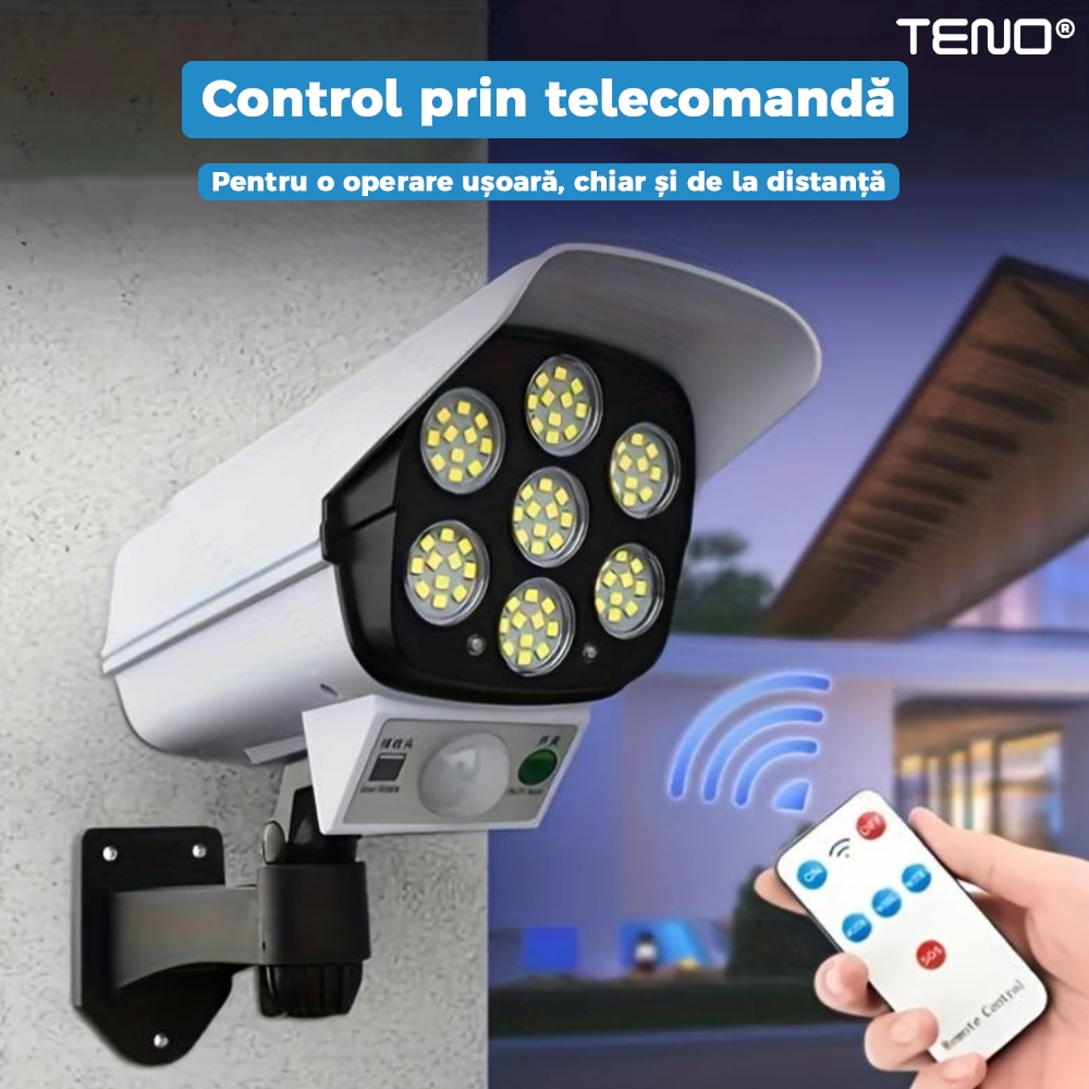 Solar Lamp 77 Teno® LED, kamera típus, mozgásérzékelő, 3 világítási mód ...