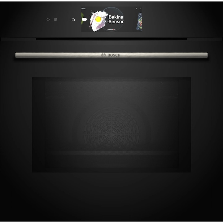 Bosch HMG778NB1 Serie 8 Фурна за вграждане с микровълнова, 67л, 20 режима на готвене, TFT TouchDisplay Pro, DishAssist, A+ енергиен клас, Черен