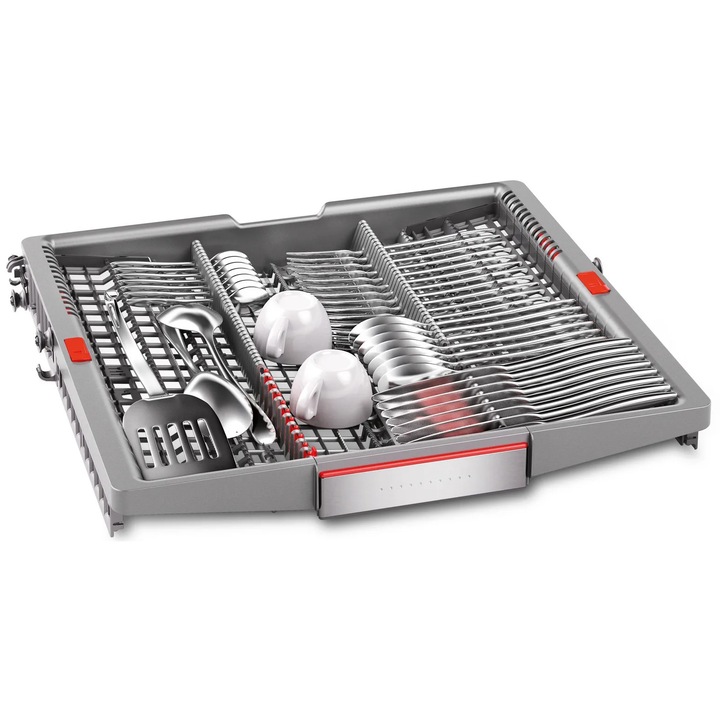 Masina de spalat vase incorporabila, Bosch, SMI8TCS01E, Serie 8, 14 seturi, 59,8 cm, PerfectDry Zeolith + EfficientDry, MachineCare, Clasa energetica A, Alb