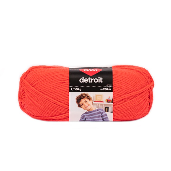 Textil cérna Red Heart Detroit 00135, horgoláshoz és kötéshez, akril, narancs, 266 m