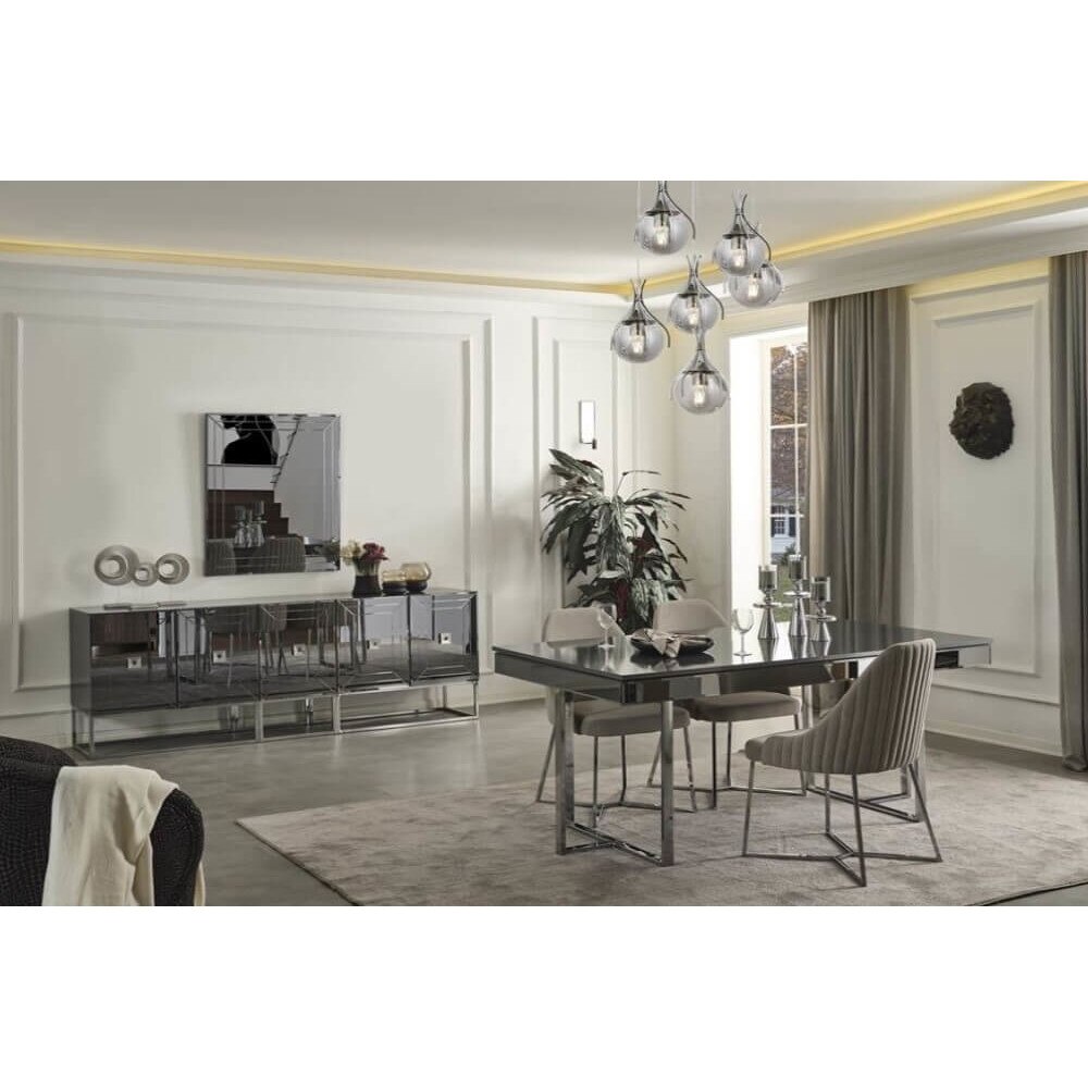 Masa Extensibila Infinity de 6-8 persoane, Gri - eMAG.ro