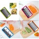 Razatoare manuala multifunctionala pentru legume, fructe, branza, set de 4 lame, recipient cu capac, transparent