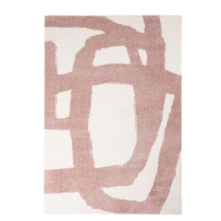 Covor, Royal Carpet, 100% poliester, Lilly318 260,160x230, roz, alb