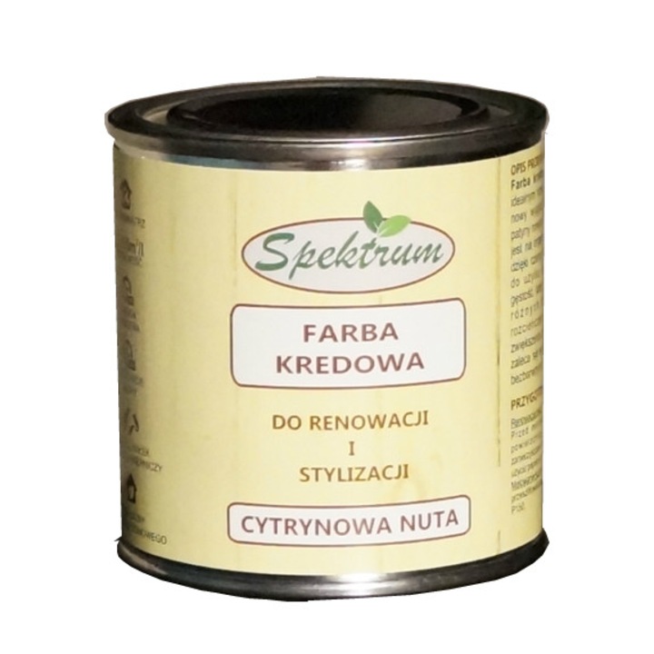 Vopsea cu creta pentru lemn, pe baza de apa, Spektrum, Uscare rapida, 250 ml, Bej