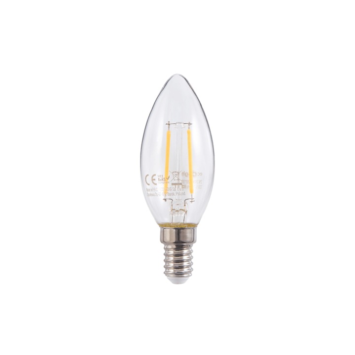 LED izzó E14 foglalat 2W Filament, Meleg fehér (2700K)