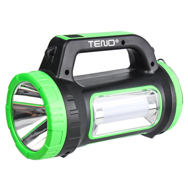 Teno® Solar Camping Lantern, 2 energiaellátás, 5 világítási mód, hordozható, túrázáshoz, USB port, újratölthető, zöld
