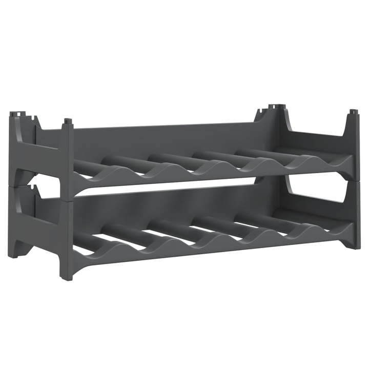 Borosüveg állvány, 12 palackhoz, PP, egymásra rakható 154977