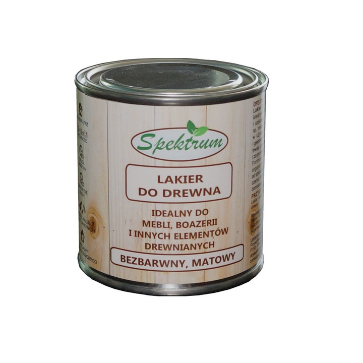 Lac pentru lemn, SPEKTRUM, Incolor, Mat, 250 ml