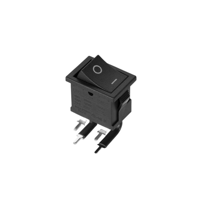 Ключ за включване/изключване, 4 пина 90 градуса 6A 250v, черен