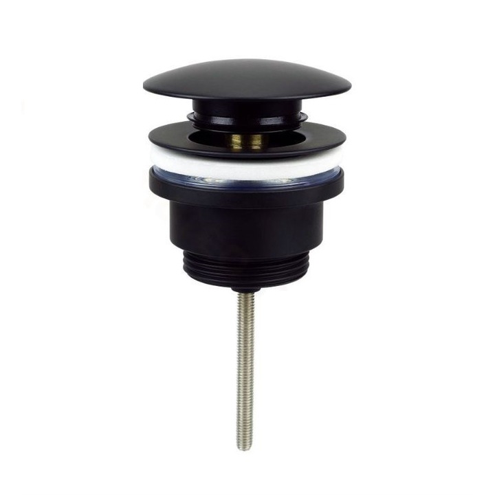 Универсална клик-клак клапа, задвижване с натискане, матово черно покритие