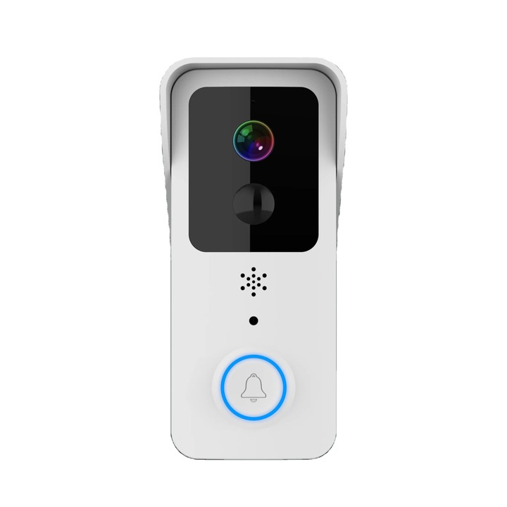 RoHS Spy Pro Wifi Intelligens ajtócsengő, 2 MP FullHD videokamerával, éjszakai látással, infravörös mozgásérzékelővel, kétirányú kommunikációval, 52 hang, Tuya alkalmazással