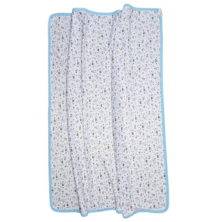 Paturica din bumbac pentru baieti 70 x 70 cm Mini Junior 090923-4, Alb