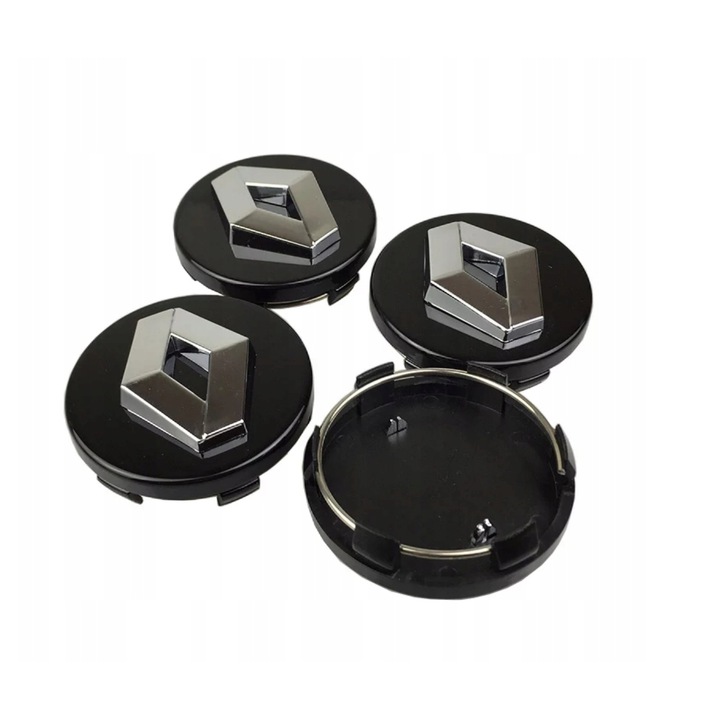 4 db kerék embléma készlet Renault könnyűfém felnikhez 57mm - 60mm, 403158825R, fekete