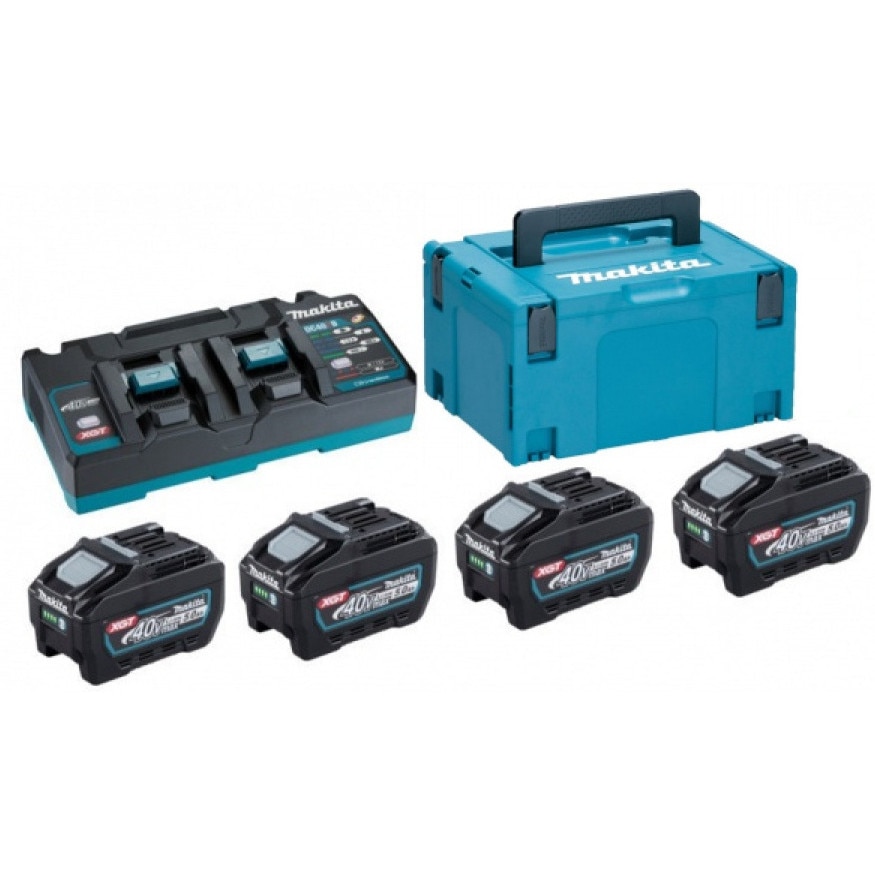 Set de 4 baterii 40V Li-Ion 5.0Ah XGT, Makita, Cu incarcator, DC40RB ...