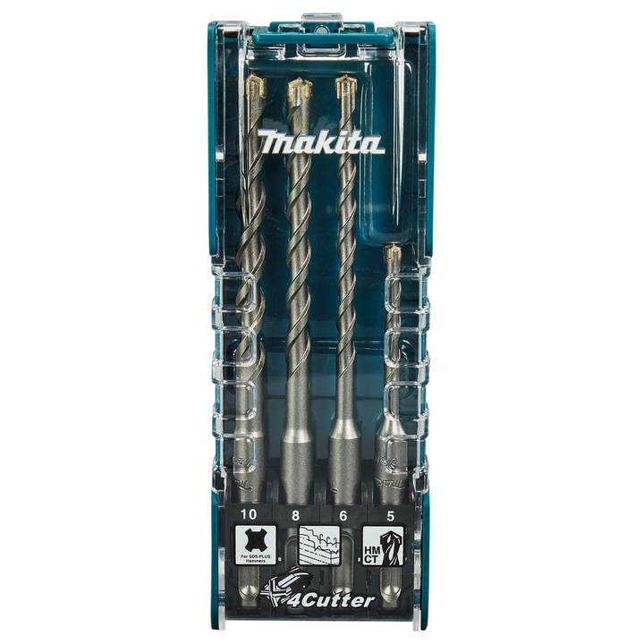 Set de 4 burghie pentru beton, Makita, Seria TCT