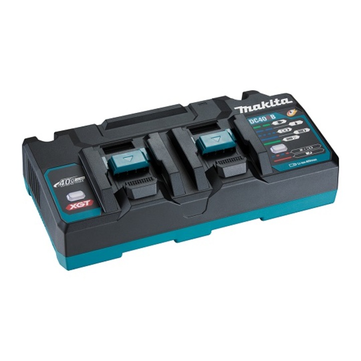 Incarcator dublu XGT pentru baterii Li-Ion, Makita, 40V, 6A, 176x353x100mm, Negru/Albastru