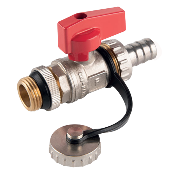 Robinet cu bila Ferro F-Comfort, de golire/umplere, cu capac, maner fix, 3/4"