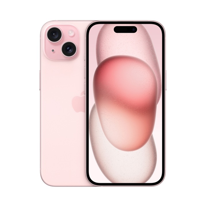Apple iPhone 15 Mobiltelefon, Kártyafüggetlen, 128GB, 5G, Rózsaszín