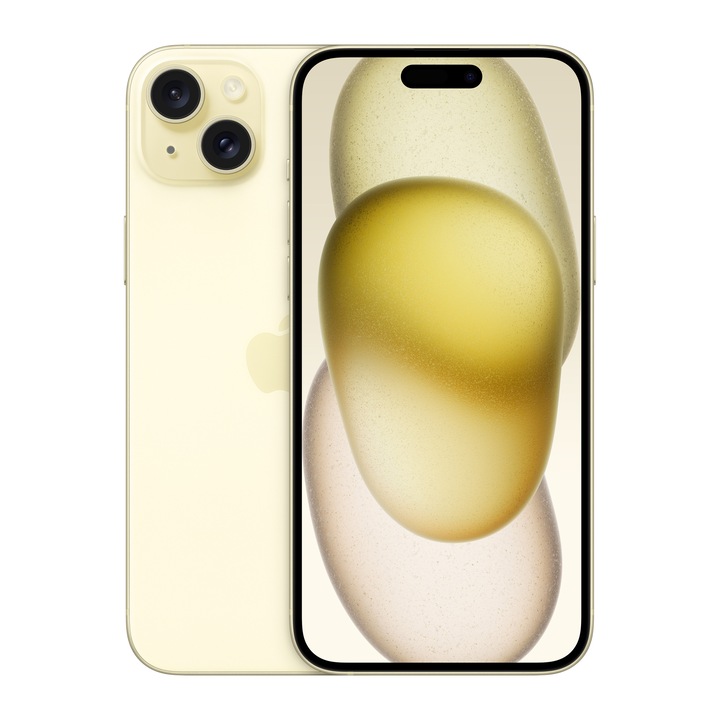 Apple iPhone 15 Plus Mobiltelefon, Kártyafüggetlen, 128GB, 5G, Sárga