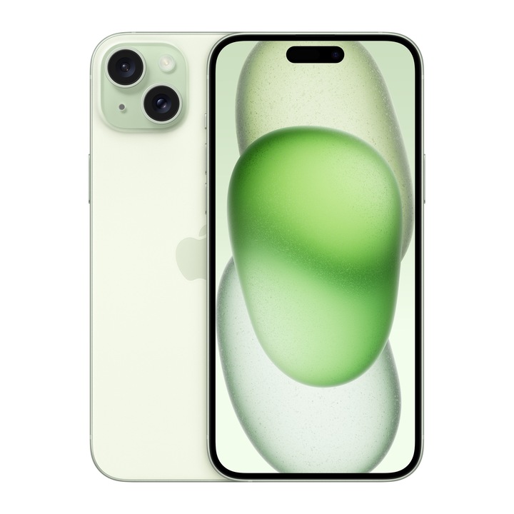 Мобилен телефон, Apple iPhone 15 Plus, независим от картата, 6 GB, 512 GB, 5G, зелен