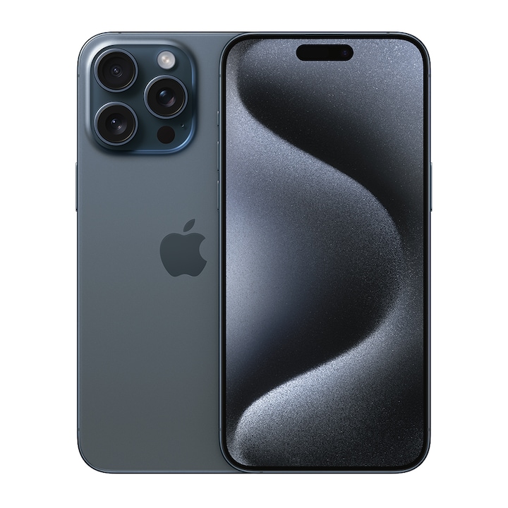 Apple iPhone 15 Pro Max Mobiltelefon, Kártyafüggetlen, 256GB, 5G, Kék titán