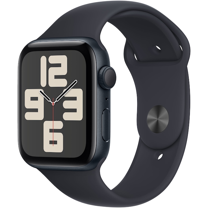 Смарт часовник Apple Watch SE2 v2, 44 мм, Midnight Aluminium Case, Midnight Sport Band - S/M