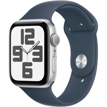 Apple Watch SE (2023), GPS, Carcasa Silver Aluminium 44mm, Storm Blue Sport Band - M/L Apple Watch SE (2023), GPS, Carcasa Silver Aluminium 44mm, Storm Blue Sport Band - M/L