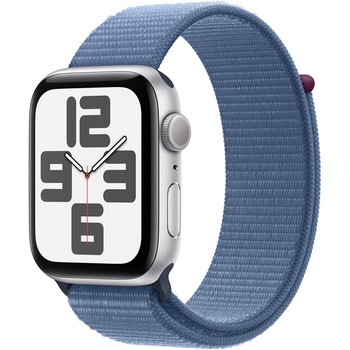 Apple Watch SE (2023), GPS, Carcasa Silver Aluminium 44mm, Winter Blue Sport Loop Apple Watch SE (2023), GPS, Carcasa Silver Aluminium 44mm, Winter Blue Sport Loop