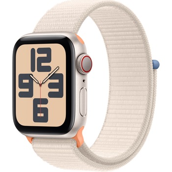 Apple Watch SE (2023), GPS, Cellular, Carcasa Starlight Aluminium 40mm, Starlight Sport Loop Apple Watch SE (2023), GPS, Cellular, Carcasa Starlight Aluminium 40mm, Starlight Sport Loop