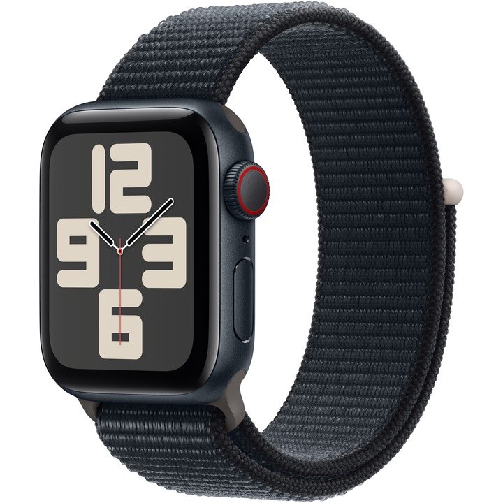 Смарт часовник Apple Watch SE2 v2, 40 мм, Cell, Midnight Aluminium Case, Midnight Sport Loop