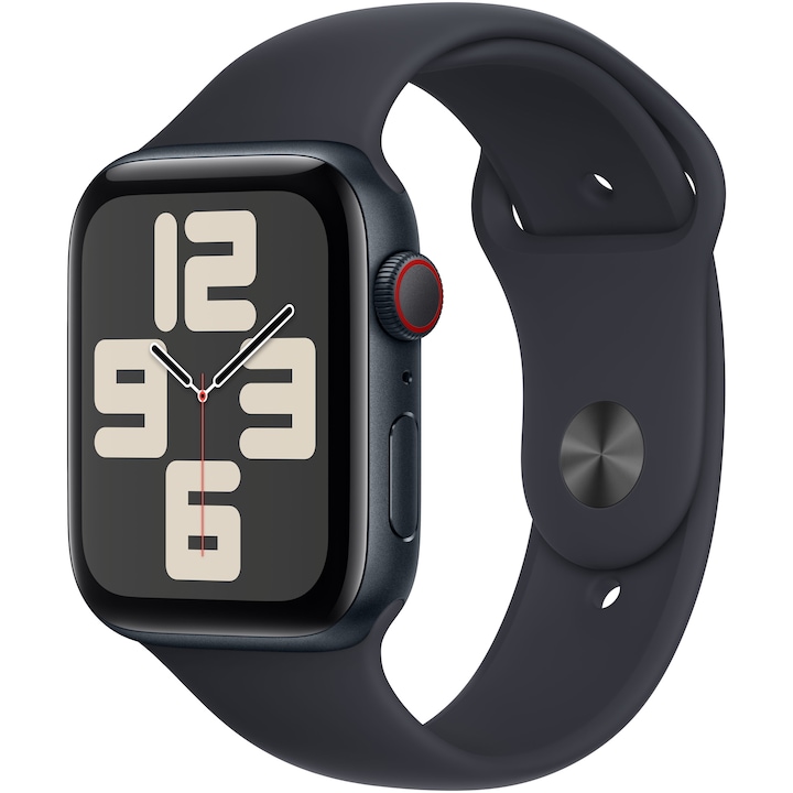 Смарт часовник Apple Watch SE2 v2, 44 мм, Cell, Midnight Aluminium Case, Midnight Sport Band - S/M