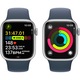 Apple Watch 9, GPS, Cellular, Carcasa Silver Aluminium 41mm, Storm Blue Sport Band - M/L