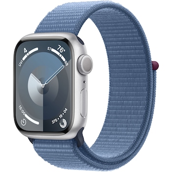 Apple Watch 9, GPS, Carcasa Silver Aluminium 41mm, Winter Blue Sport Loop Apple Watch 9, GPS, Carcasa Silver Aluminium 41mm, Winter Blue Sport Loop