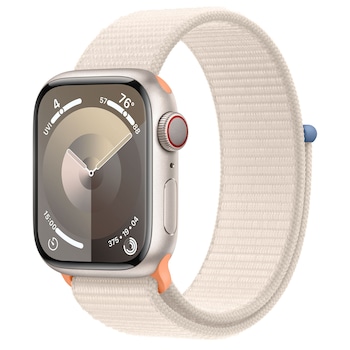 Apple Watch 9, GPS, Cellular, Carcasa Starlight Aluminium 41mm, Starlight Sport Loop Apple Watch 9, GPS, Cellular, Carcasa Starlight Aluminium 41mm, Starlight Sport Loop