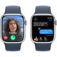 Apple Watch 9, GPS, Cellular, Carcasa Silver Aluminium 41mm, Storm Blue Sport Band - M/L