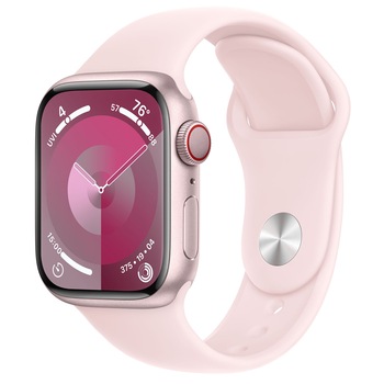 Apple Watch 9, GPS, Cellular, Carcasa Pink Aluminium 41mm, Light Pink Sport Band - M/L Apple Watch 9, GPS, Cellular, Carcasa Pink Aluminium 41mm, Light Pink Sport Band - M/L