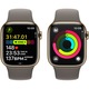 Apple Watch 9, GPS, cellás, arany rozsdamentes acél tok, 41 mm, agyag sportszíj - S/M