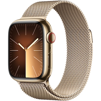 Apple Watch 9, GPS, Cellular, Carcasa Gold Stainless Steel 41mm, Gold Milanese Loop Apple Watch 9, GPS, Cellular, Carcasa Gold Stainless Steel 41mm, Gold Milanese Loop