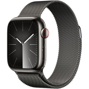 Apple Watch 9, GPS, Cellular, Carcasa Graphite Stainless Steel 41mm, Graphite Milanese Loop Apple Watch 9, GPS, Cellular, Carcasa Graphite Stainless Steel 41mm, Graphite Milanese Loop