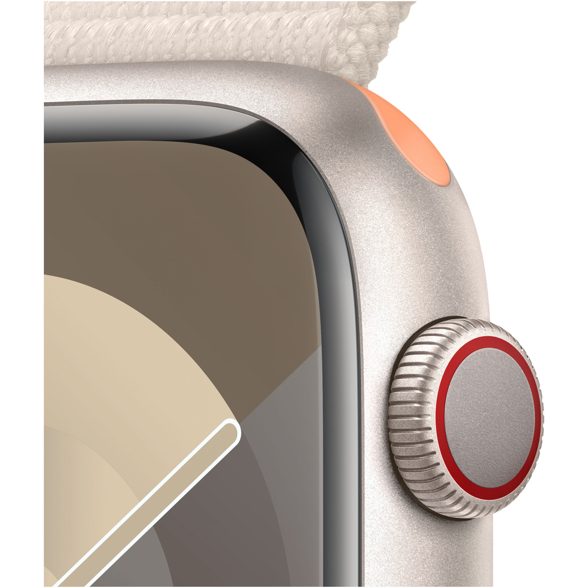 Смарт часовник Apple Watch 9, 45 мм, Cell, Starlight Aluminium Case ...