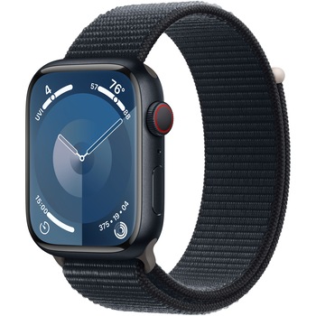 Apple Watch 9, GPS, Cellular, Carcasa Midnight Aluminium 45mm, Midnight Sport Loop Apple Watch 9, GPS, Cellular, Carcasa Midnight Aluminium 45mm, Midnight Sport Loop