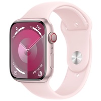 Apple Watch 9, GPS, Cellular, Carcasa Pink Aluminium 45mm, Light Pink Sport Band - M/L