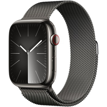 Apple Watch 9, GPS, Cellular, Carcasa Graphite Stainless Steel 45mm, Graphite Milanese Loop Apple Watch 9, GPS, Cellular, Carcasa Graphite Stainless Steel 45mm, Graphite Milanese Loop