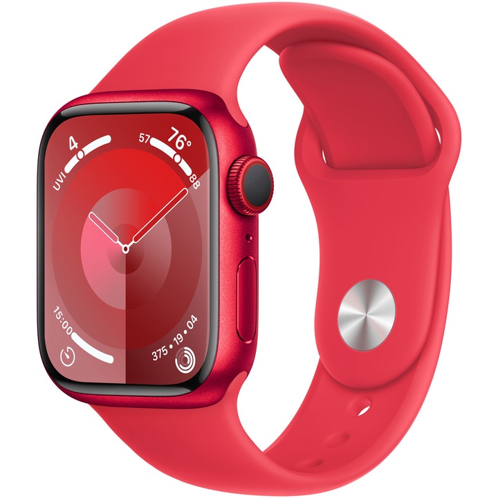 Apple Watch 9, GPS, Cellular, Carcasa RED Aluminium 41mm, RED Sport Band - S/M