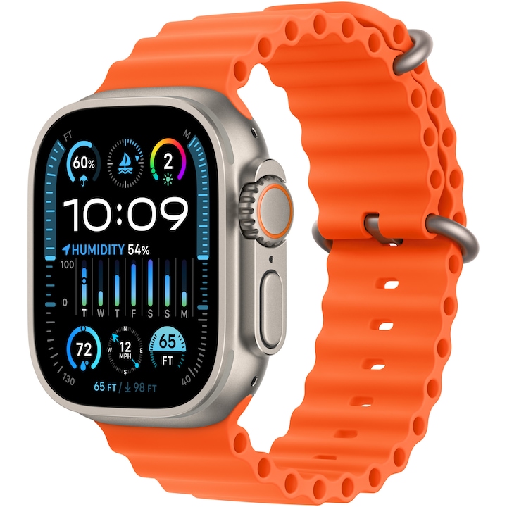 Смарт часовник Apple Watch Ultra 2, 49 мм, Cell, Titanium Case, Orange Ocean Band
