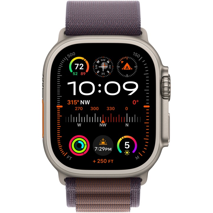 Apple Watch Ultra 2, GPS, Cellular, Carcasa Titanium 49mm, Indigo Alpine Loop - Small