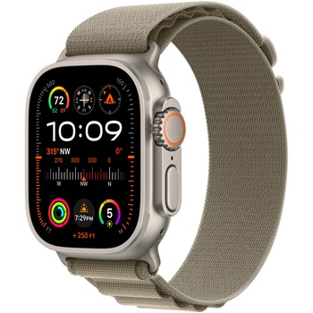 Apple Watch Ultra 2, GPS, Cellular, Carcasa Titanium 49mm, Olive Alpine Loop - Large Apple Watch Ultra 2, GPS, Cellular, Carcasa Titanium 49mm, Olive Alpine Loop - Large