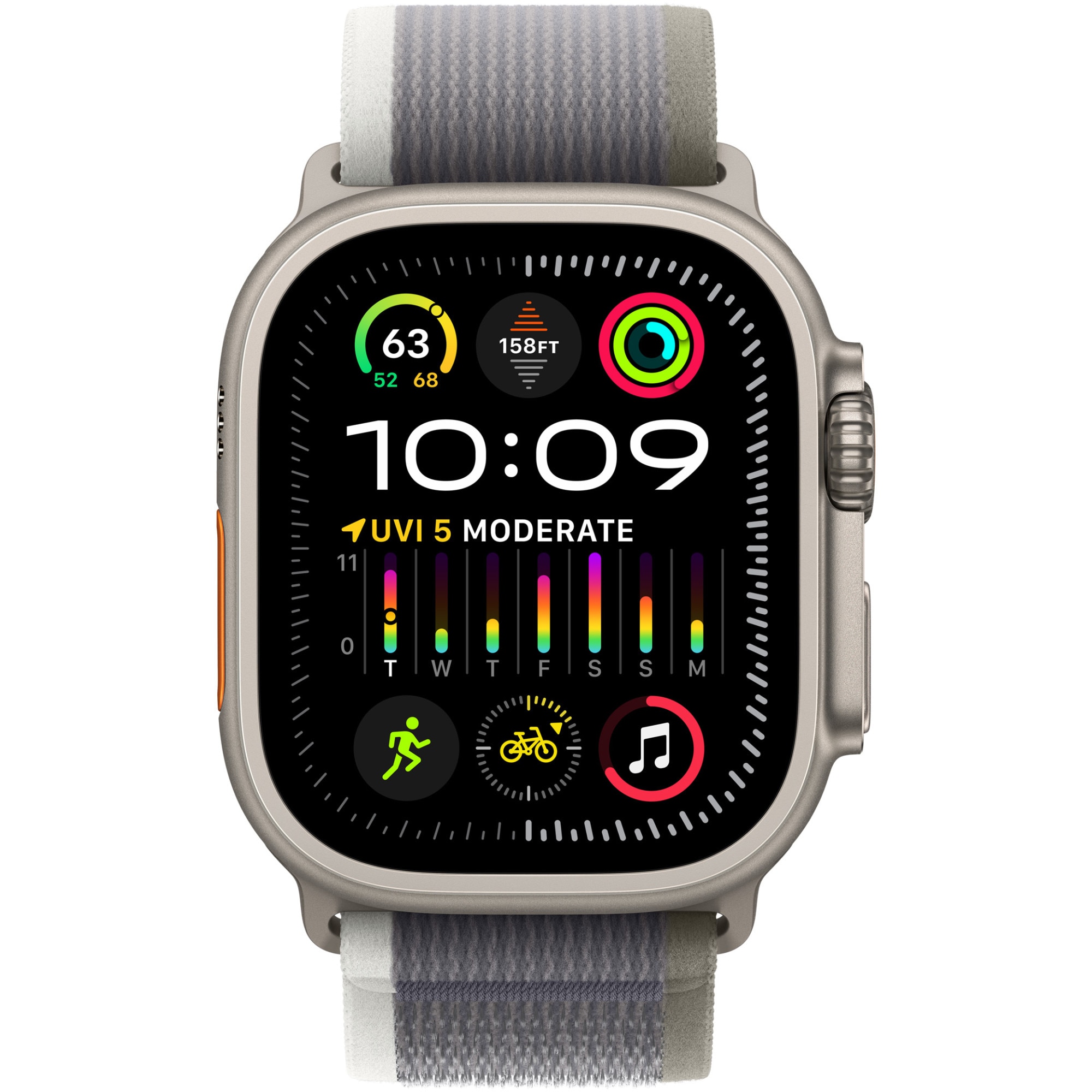 Apple Watch Ultra 2, GPS, 49mm, Cellular, Titanium Trail - Loop Green/Grey Carcasa S/M