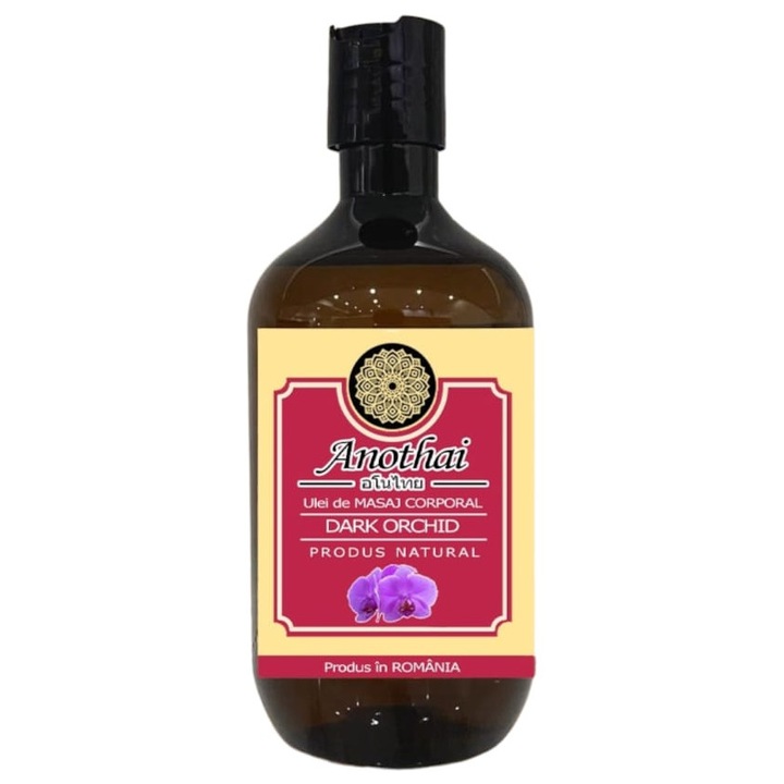 Ulei de Masaj Anothai Natural Premium Dark Orchid - Hidratant si Relaxant, cu Vitamina E, 500 ml